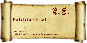 Melchior Etel névjegykártya